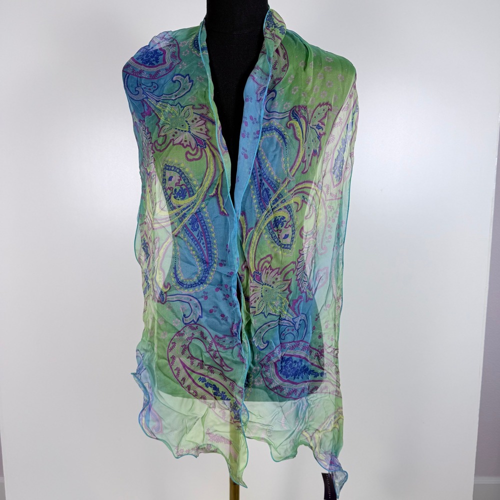 Quiet Luxury NWT Ralph Lauren Collection Purple Label Italy Silk Scarf Paisley